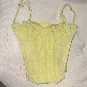 Lace Bustier Camisole in Soft Yellow Corset💛